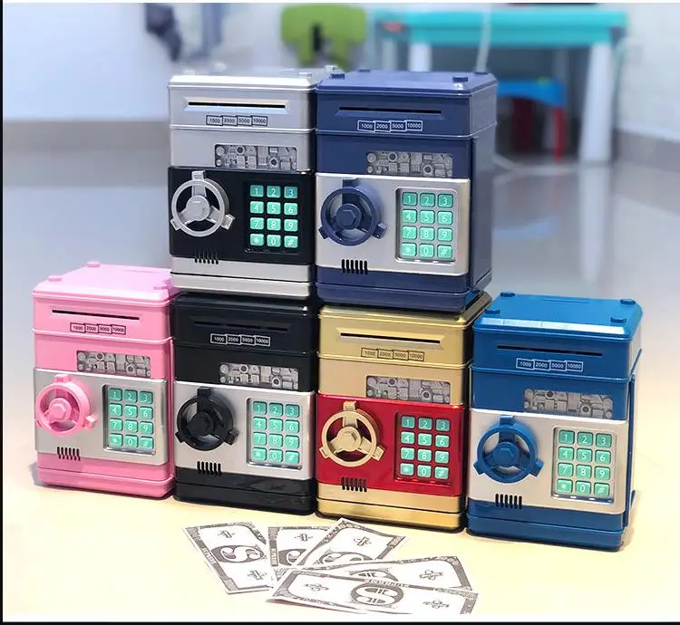 Electronic Piggy Bank ATM Password Money Box Cash Coins Saving ATM Bank Safe Box Auto Scroll