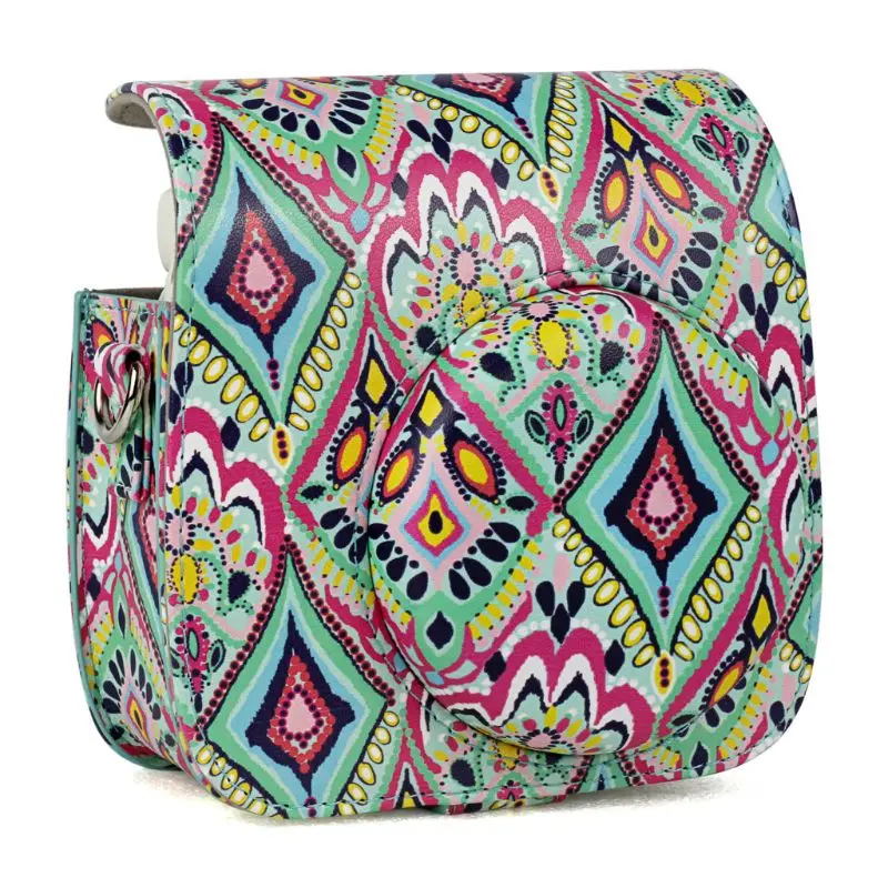 Цветной Ромбический Национальный стиль камера сумка чехол с плечевым ремнем для Fujifilm Mini 9 Mini 8 Mini 8+ камера Q84A