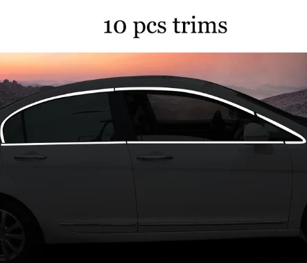 10 pcs trims Нержавеющая стальная оконная декоративная планка для honda civic 2006 2007 2008 2009 2010 2011 8th civic - Цвет: 10 pcs trims