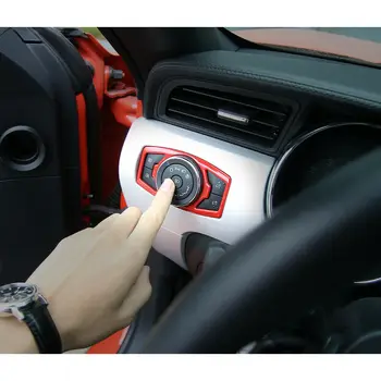 

Red Style Headlight Switch Decor Cover Trim For Ford F150/Mustang 15-19 Durable And Practical To Use