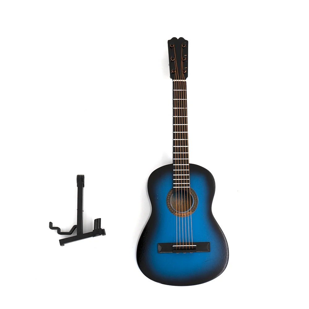Miniatur Gitarre in blau - Mini Musikinstrument als Dekoration