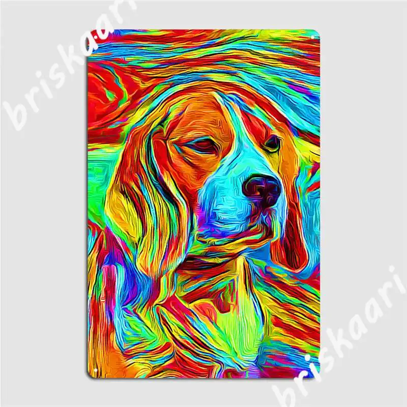 Beagle Colorful Metal Sign Wall Funny Wall Decor Cinema Living Room Targa In Metallo Poster
