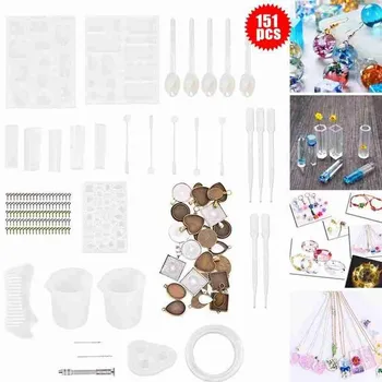 

A Set Epoxy Resin Mold Kits Silicone Epoxy Mold Set Jewelry Casting Tools Earring Findings For Epoxy Jewelry Making Supplies DIY