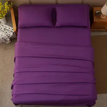 

3/4 Pieces Deep Pocket Bed Sheet Set Hotel Luxury Bedding Linens Flat Queen/King Size Soft Egyptian Cotton Bedding Collection
