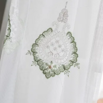 

Window Shade Cloth Embroidered European Green Color Blackout Curtains Curtains for Living Room Bedroom Curtains Fashion Voile