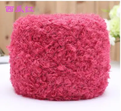 watermelon red 50 г/лот, итальянская шерстяная пряжа из букле, шерстяная нить, ручная вязка, толстый шерстяной шарф - Цвет: watermelon red