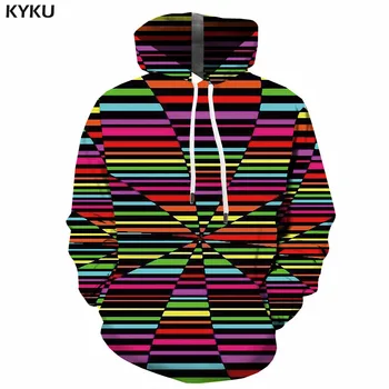 

KYKU 3d Hoodies Psychedelic Hoodie Men Gothic 3d Printed Dizziness Hoodie Print Geometric Hooded Casual Harajuku Sweatshirt Prin