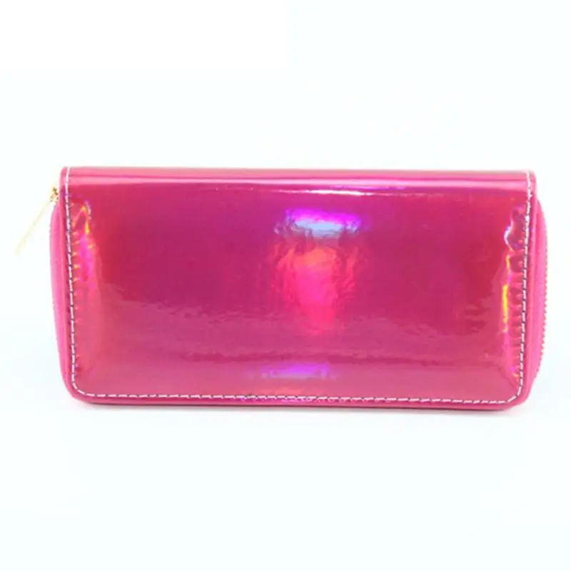 Клатч для телефона, модный экологичный кошелек на молнии, портмоне, держатель для карт, кошелек, женский кожаный клатч, длинный клатч, кошелек - Цвет: Rose Red