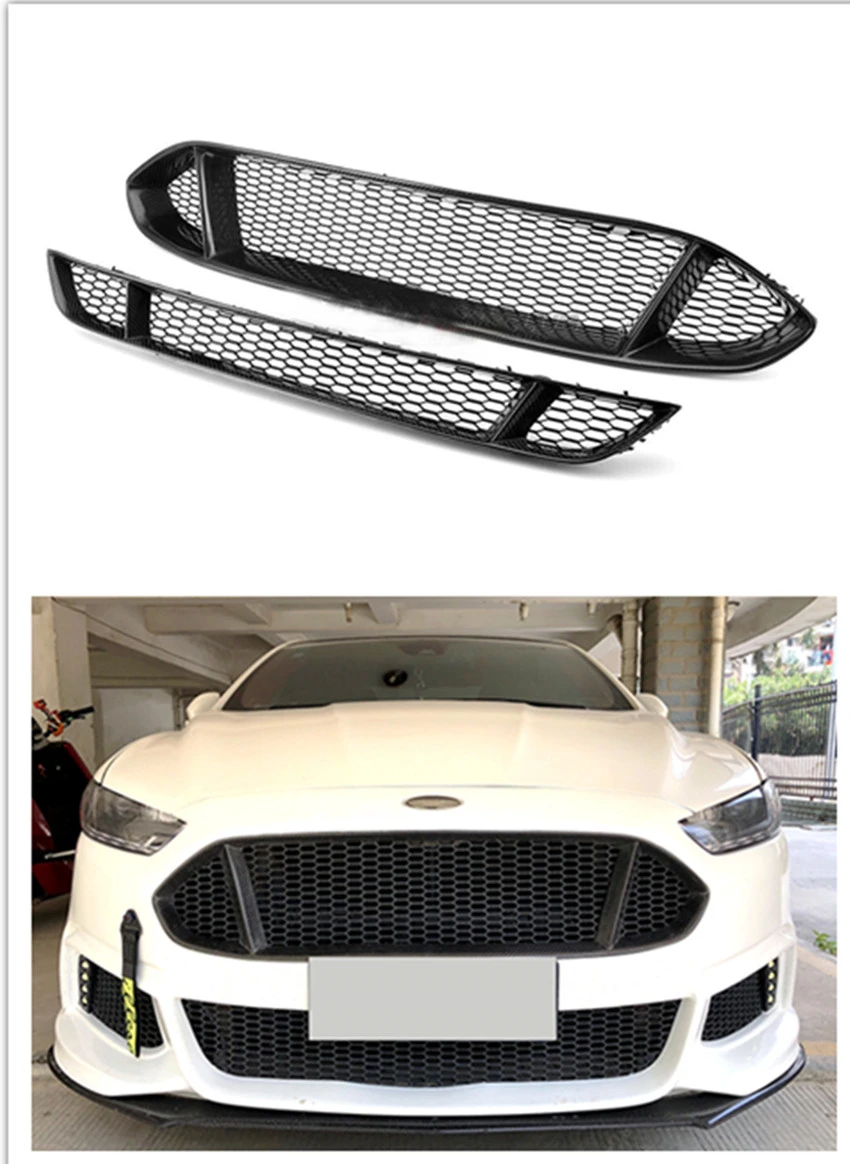 grills for trucks ford on 2pcs Carbon Fiber Grille Grilles Honeycomb Insert Front Mesh Bumper Upper Lower Set Refit For Ford Mondeo Fusion 2013 2016 14 Racing Grills Aliexpress