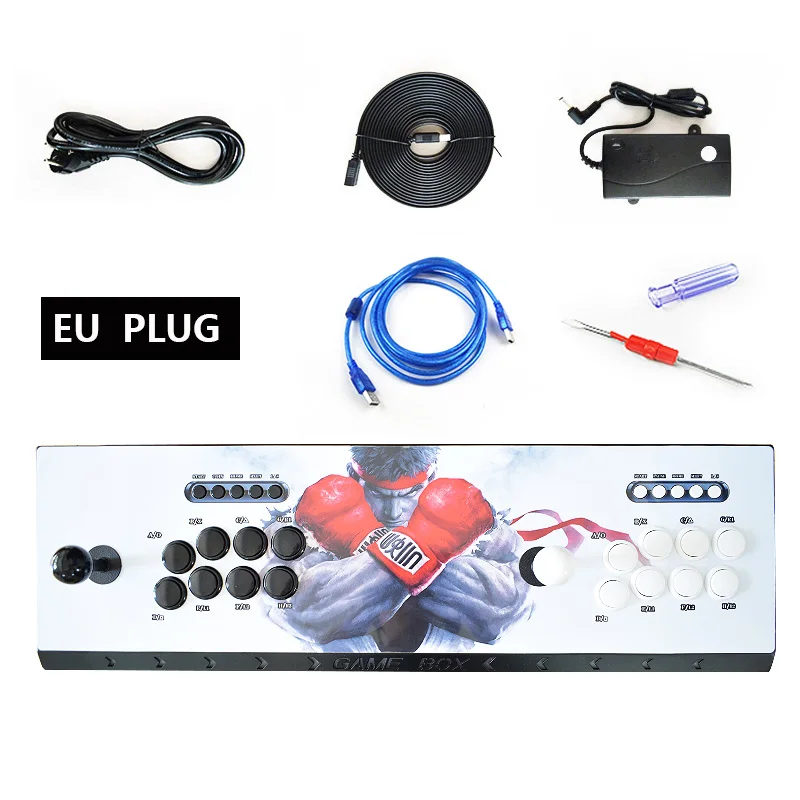 Style 2 EU PLUG Pandora 3D аркадная коробка 2448 в 1 Функция сохранения нулевой задержки 8 кнопок Джойстик контроллер PCB 134 шт. 3D игры ретро аркадная консоль - Цвет: Style 2 EU PLUG