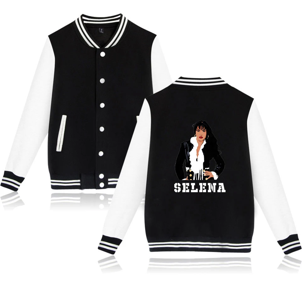 Selena quintanilla бейсбольная куртка wo мужская верхняя одежда Harajuku повседневные куртки осенние белые+ темно-синие бейсбольные куртки с круглым вырезом