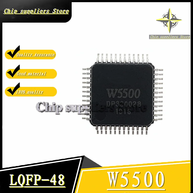 5PCS-10PCS// W5500 QFP48 5500 Ethernet hardware chip/control chip Nwe original 100%quality | Электронные компоненты и
