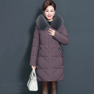 Одежда среднего возраста новая теплая хлопковая одежда, пальто зимняя куртка большого sizeXL-8XLWomen с меховым воротником, одежда из хлопка - Цвет: 4
