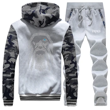 

Tv Show Odin Vikings Camo Hoodie Men Casual Viking Sweatshirt Pants Sets Men Hip Hop Streetwear Fleece Sportswear Streetwear