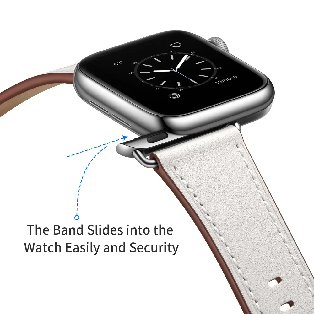 Ремешок для часов из натуральной кожи для Apple Watch 5, 4, ремешок, 40 мм, 44 мм, 38 мм, 42 мм, для женщин и мужчин, металлический ремешок с пряжкой, браслет для iwatch 1, 2, 3