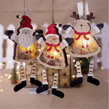 Подарки для домашнего декора, креативная светящаяся деревянная новогодняя елка, подвесные вечерние украшения для освещения, наружное украшение Noel