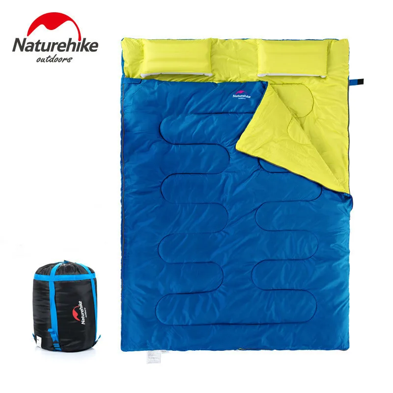 

Naturehike Add Cotton Widened And Thickened Keep Warm 2 Person Winter Sleeping Bag + Free Gift Two Inflatable Pillows