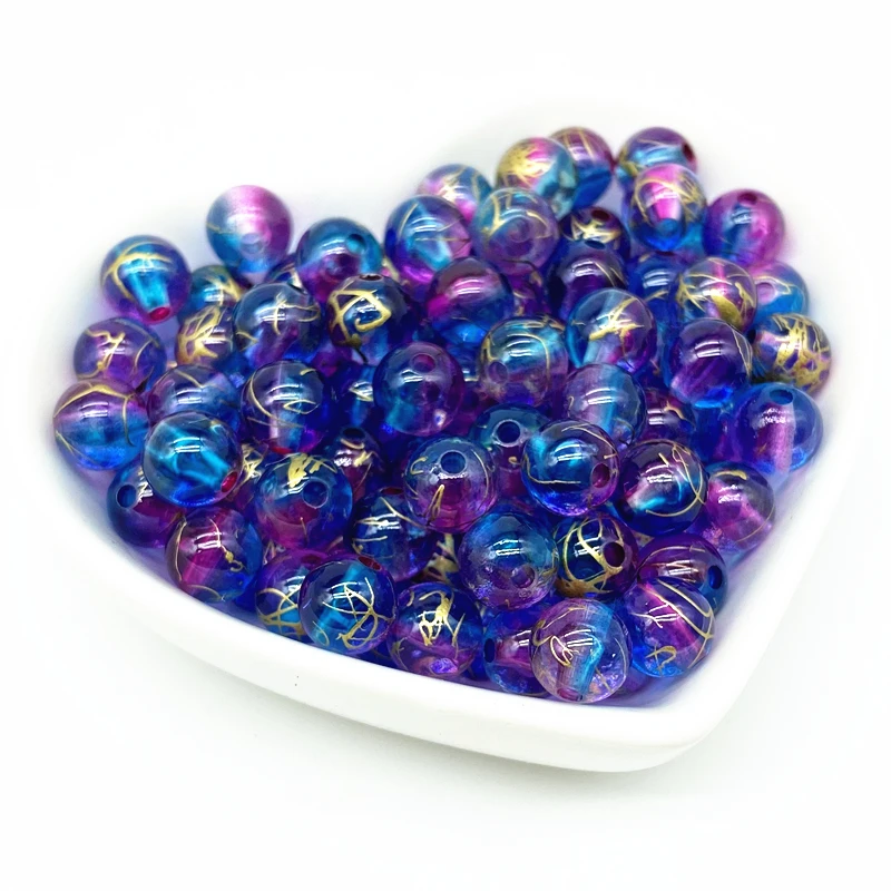 Acrylic Beads Spacer for Jewelry Making Handmade DIY 50pcs 8mm Double Color