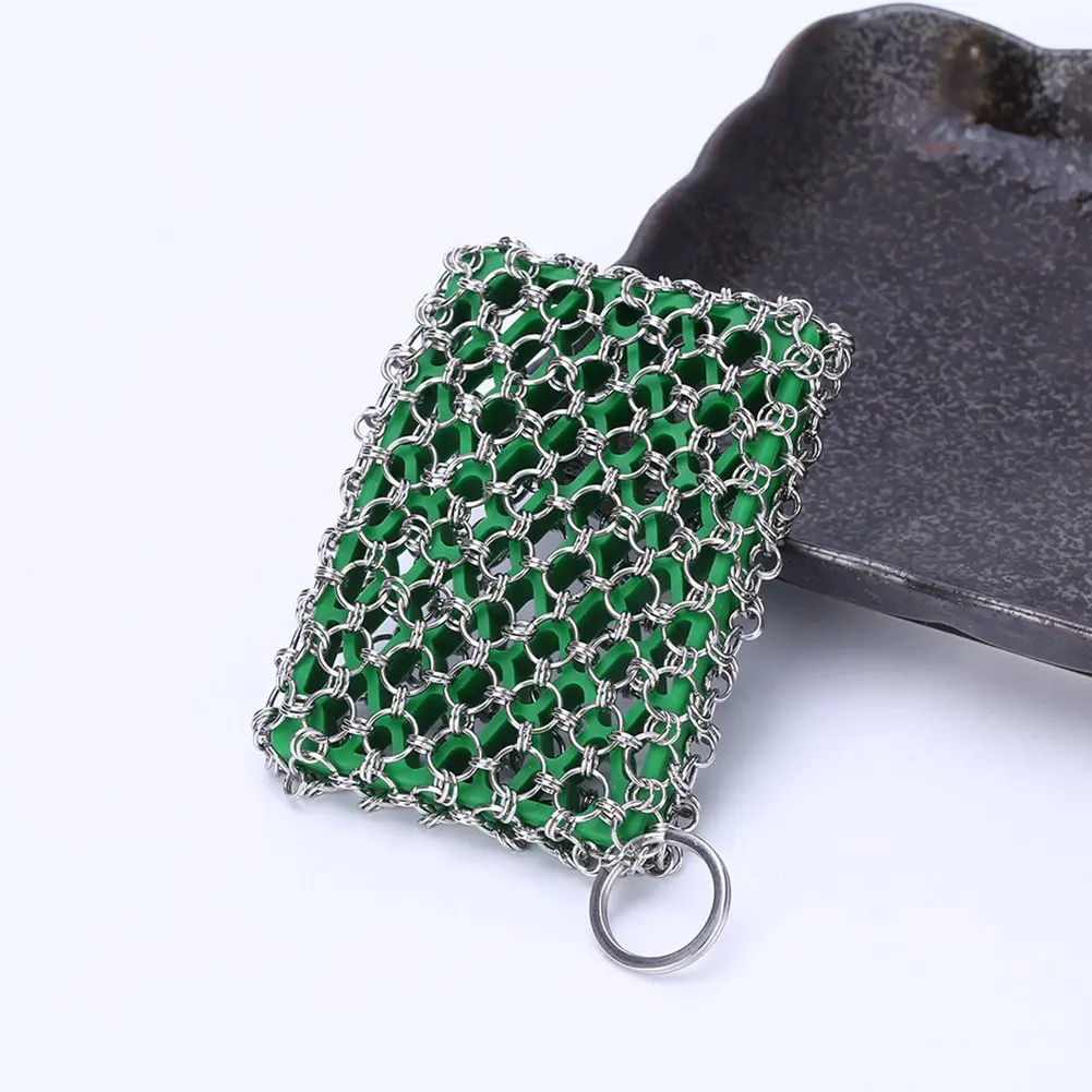 Gietijzeren Cleaner Rvs Chainmail Scrubber Voor Koekenpan Wok Pot Pan Pre-Gekruid Pan Bbq Grill Brus Keuken accessoires