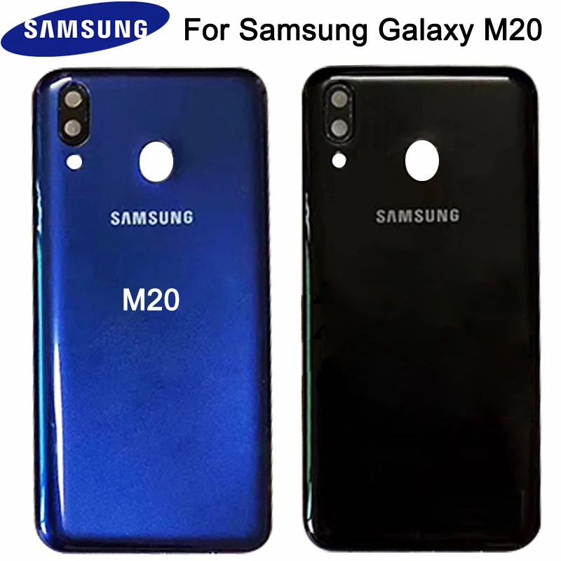 M20 крышка батареи для samsung M10 M20 M30 задняя крышка батарейного отсека Корпус чехол Realplacement