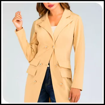 

Women Long Sleeve Suit Coat Work Jacket Formal Plus Size Lady Elegant Slim Business Outwear Plain Holiday Vacation Pocke Buttont