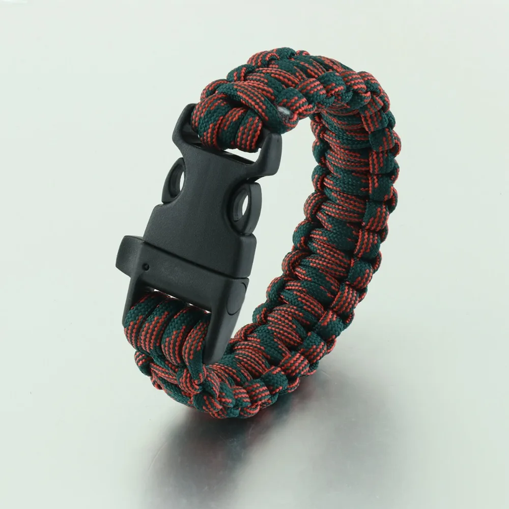 Мужской браслет Paracord, браслеты для отдыха на природе, веревка для выживания, свисток, пряжка, женские спортивные плетенные украшения SL35