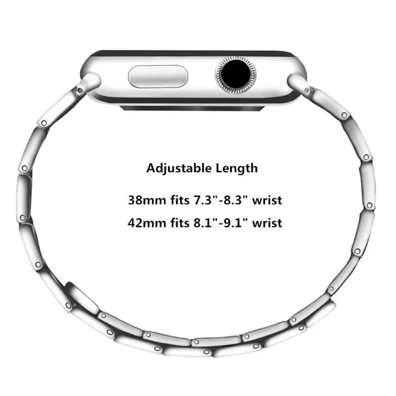 Регулируемый магнитный ремешок из нержавеющей стали для часов Apple Watch