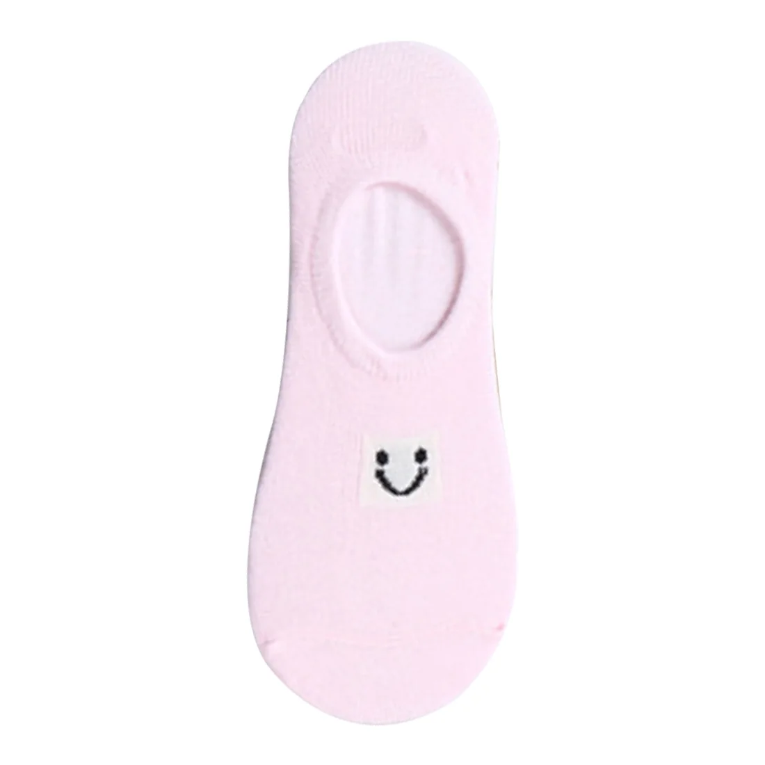 Pink Boat Socks Smile Face Summer Breathable Comfortable Casual GirlSocS Good Quality Expression Socks 5 Pairs Of Silicone Invisible - Color: Pink