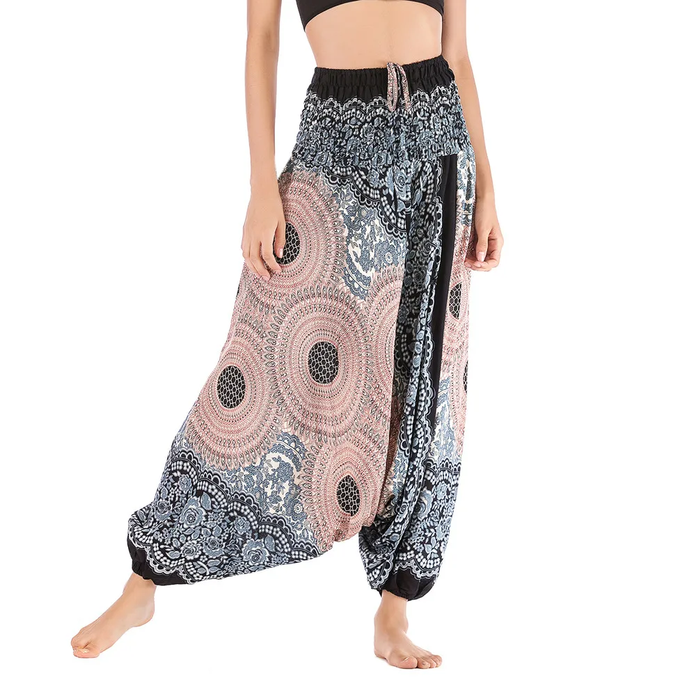 Женские повседневные свободные брюки для йоги, мешковатые Boho Aladdin, комбинезон, шаровары, бесшовные леггинсы, штаны, Ropa Deporte Mujer