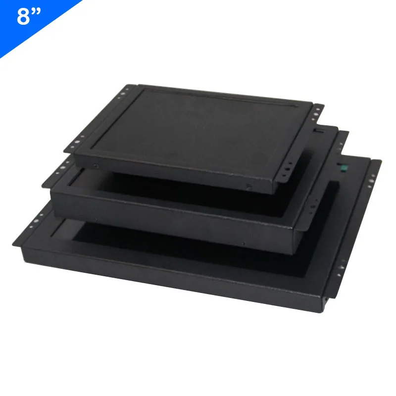 ZHIXIANDA 8 inch 4:3 1024*768 open frame industrial monitor display with HDMI VGA / D-Sub BNC AV USB input