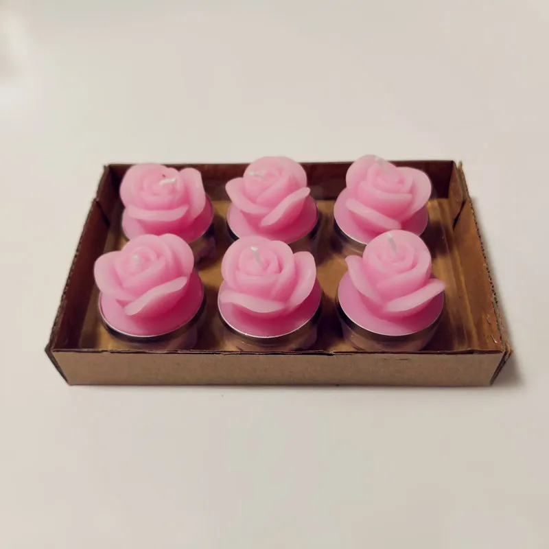 Pink Свеча на день рождения, праздник, романтическая Свеча в форме розы, ароматическая свеча ручной работы, без дыма, ароматерапия, эфирное масло, свечи из соевого воска - Цвет: Pink