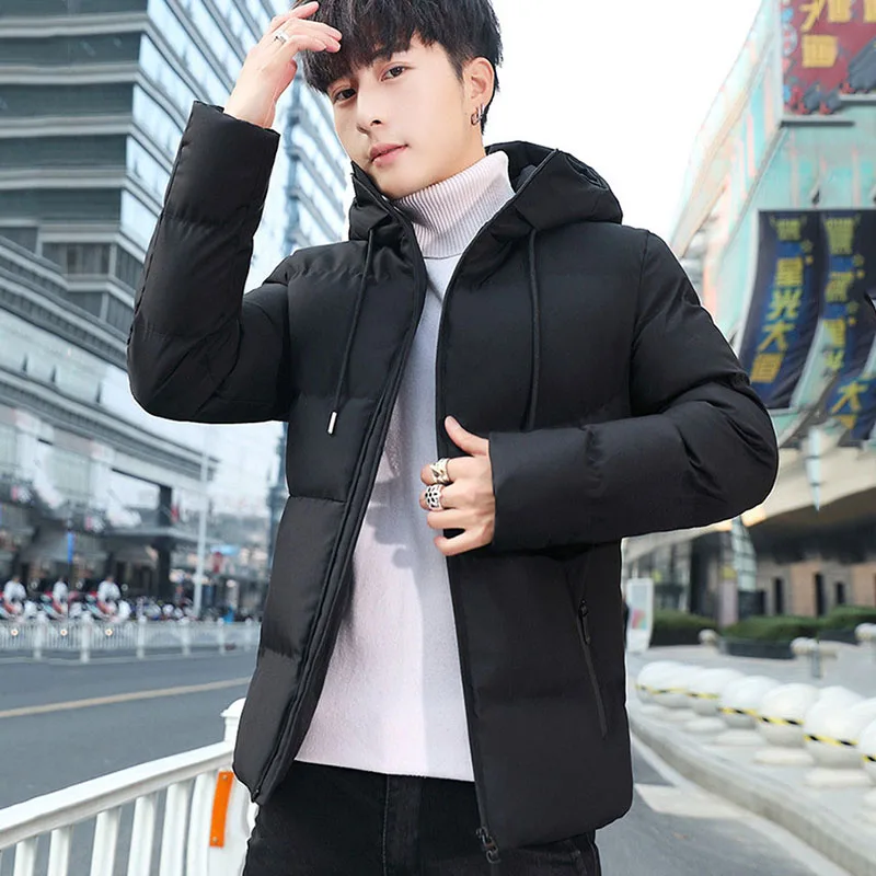 North Winter Jacket Men 2019 New Plus Velvet Padded Parka Korean Face Hooded Warm Long sleeved 2