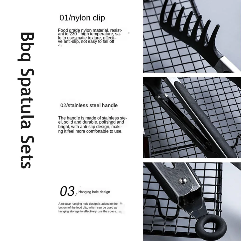 Tongs Heat Resistant Barbecue Clip Cooking Clamp Spatula Lo Mein Noodles Clip Bread Bakery Salad Folder Bbq Spatula Sets