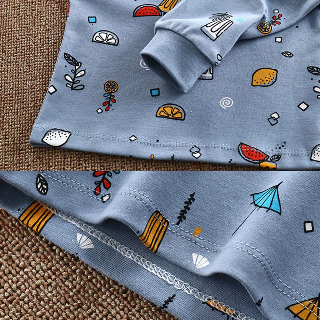 Casual Kids Boys Girls Clothes Set Autumn Winter Long Sleeve Pajamas Cartoon Home wear Toddler Child Boy Girl Outfits 9 11 Years