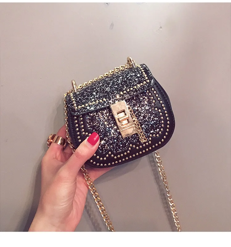 

Spring And Summer New Style Korean-style Mini WOMEN'S PU Sling Bag Fashion And Personality Chain Crossover Shoulder Bag/hand Bag
