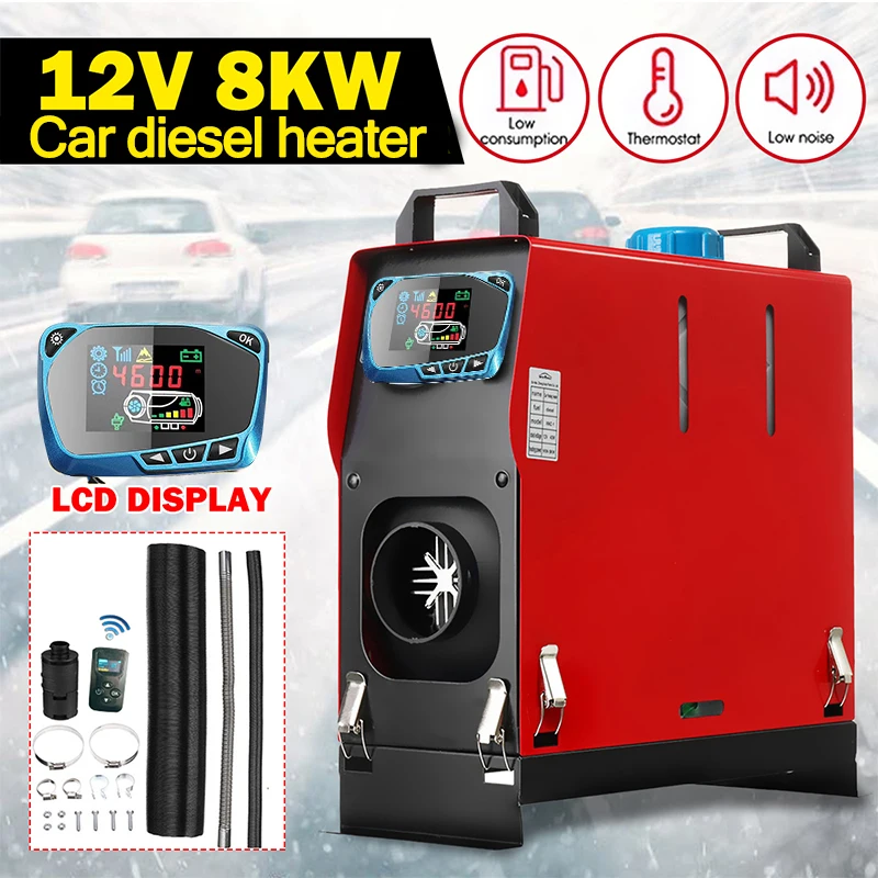 

12V 8000W Car Air Diesel Heater All-in-One Machine Single Hole LCD Monitor Heater Diesel Parking Warmer For Car Truck Bus Boats