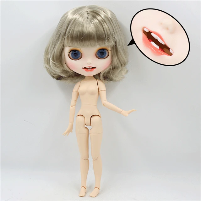 ICY factory шарнирная кукла blyth joint body белая кожа пользовательская кукла заказное лицо матовое лицо с зубами 30 см игрушка - Цвет: nude doll O
