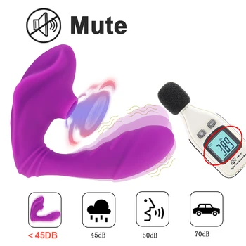Clitoral Sucking Vibrator G Spot Dildo Vibrator with 10 Powerful Modes Clit Sucker Oral Sex Toys for Women and Couples 2 in 1 6