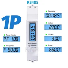 RS485 220V/230V 5(100A) 50/60Hz Din Rail Eenfase Modbus-Rtu Stroomverbruik Kwh Watt Teller Elektrische Energie Meter