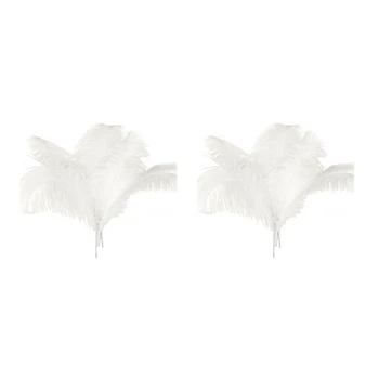 

20 Pcs Natural Ostrich Feathers Wedding Party Decoration White 40-45cm & 50-55cm