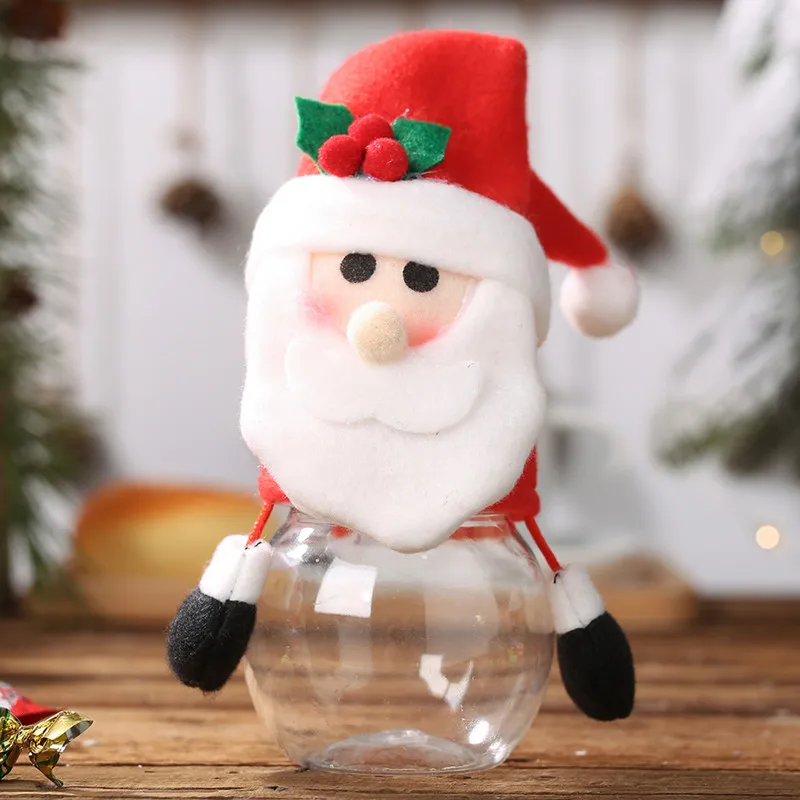 Санта мешки Navidad конфеты драги хранения может рождественские украшения для домашнего подарка банка для хранения еды Noel год