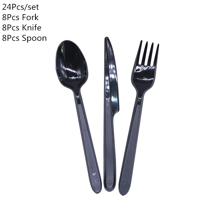 24pcs tableware НОВАЯ РОЖДЕСТВЕНСКАЯ одноразовая посуда для вечеринки рождественские тарелки рождественские украшения для дома год вечерние украшения - Цвет: 24pcs tableware