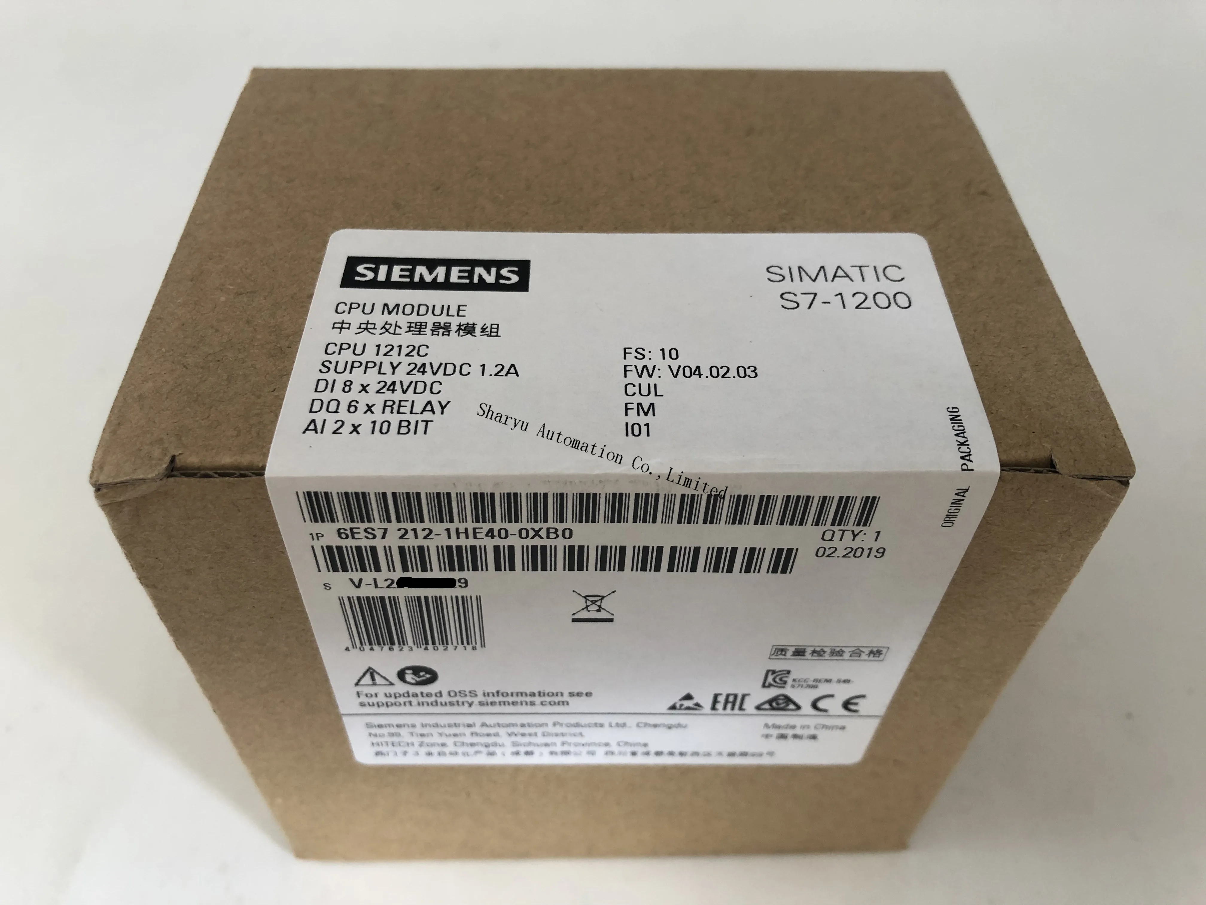 Оригинальный SIMATIC S7 1200 CPU 1212C модуль 6ES7212 1HE40 0XB0 s7 компактный 6es7212 1he40 0xb0 DC/реле