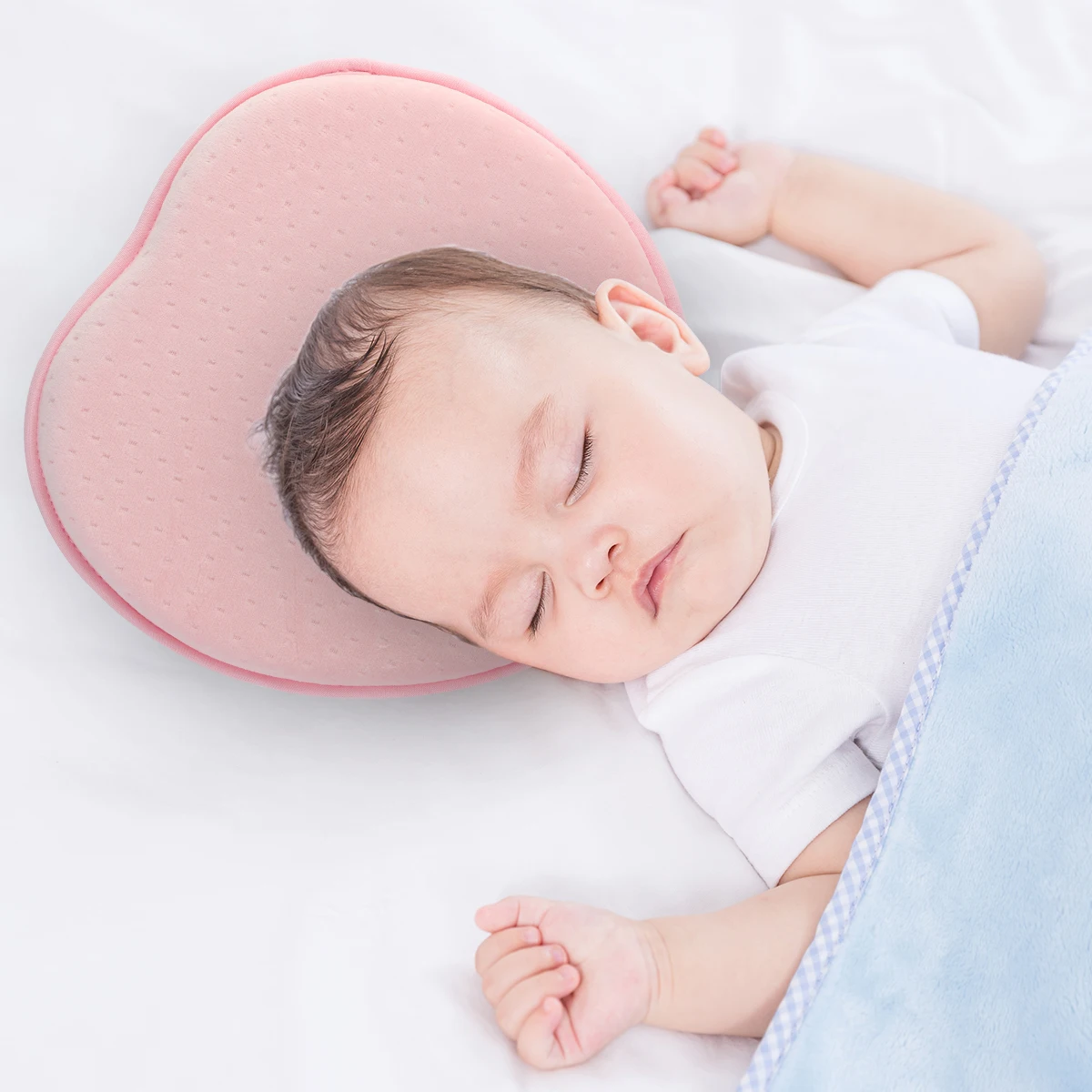 Newborn Infant Anti Roll Pillow Flat Head Neck Prevent Infant