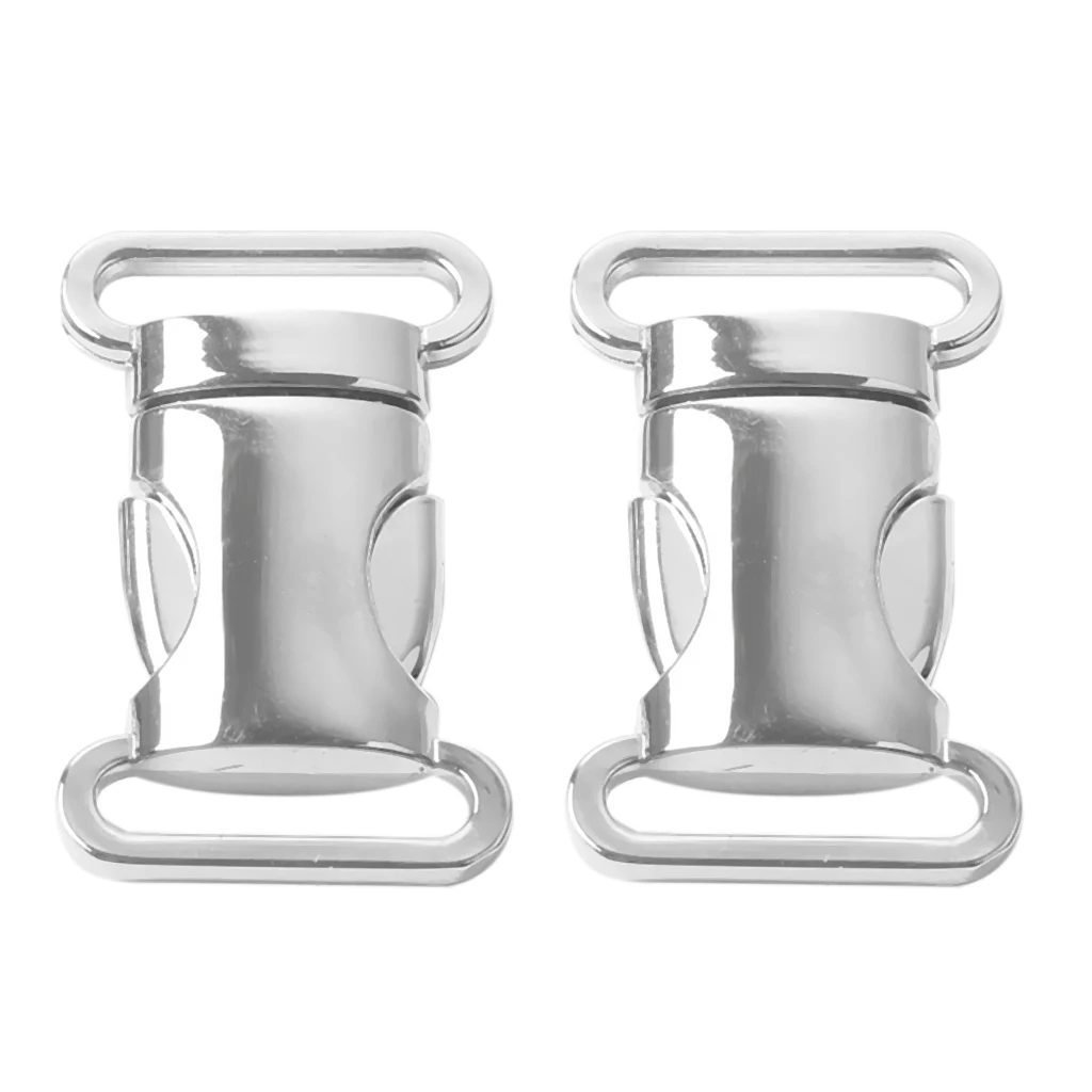 2 Pieces 20mm Metal Side Release Buckles for Paracord Bracelets Top Curved