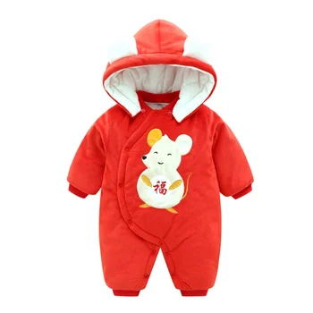 

Winter Warm Baby Boy Girl Rompers Girls Long Sleeve Thicken Cotton Cute Cartoon animal print Jumpsuit Hot models 0-3T