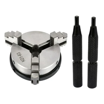 

2.5inch Machine Tool With Assistance Handle Clamping Self Centering Professional Lathe Chuck Set Rotary Steel 3 Jaw Manual Mini