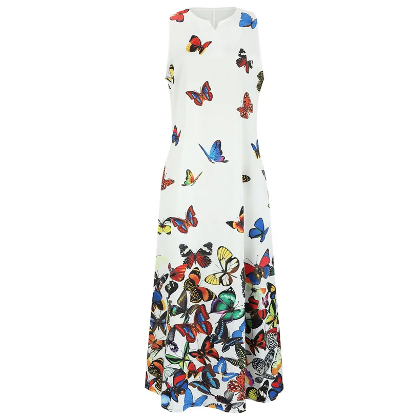 Женское пляжное платье с бабочками Повседневное цифровым принтом в богемном