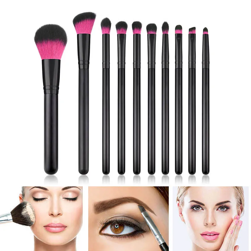 10 шт. набор кистей для макияжа нейлоновые Румяна волос Тени век макияж ручка