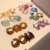 HUANZHI 2021 New Colorful Transparent Resin Acrylic Rhinestone Geometric Square Round Rings Set for Women Jewelry Travel Gifts